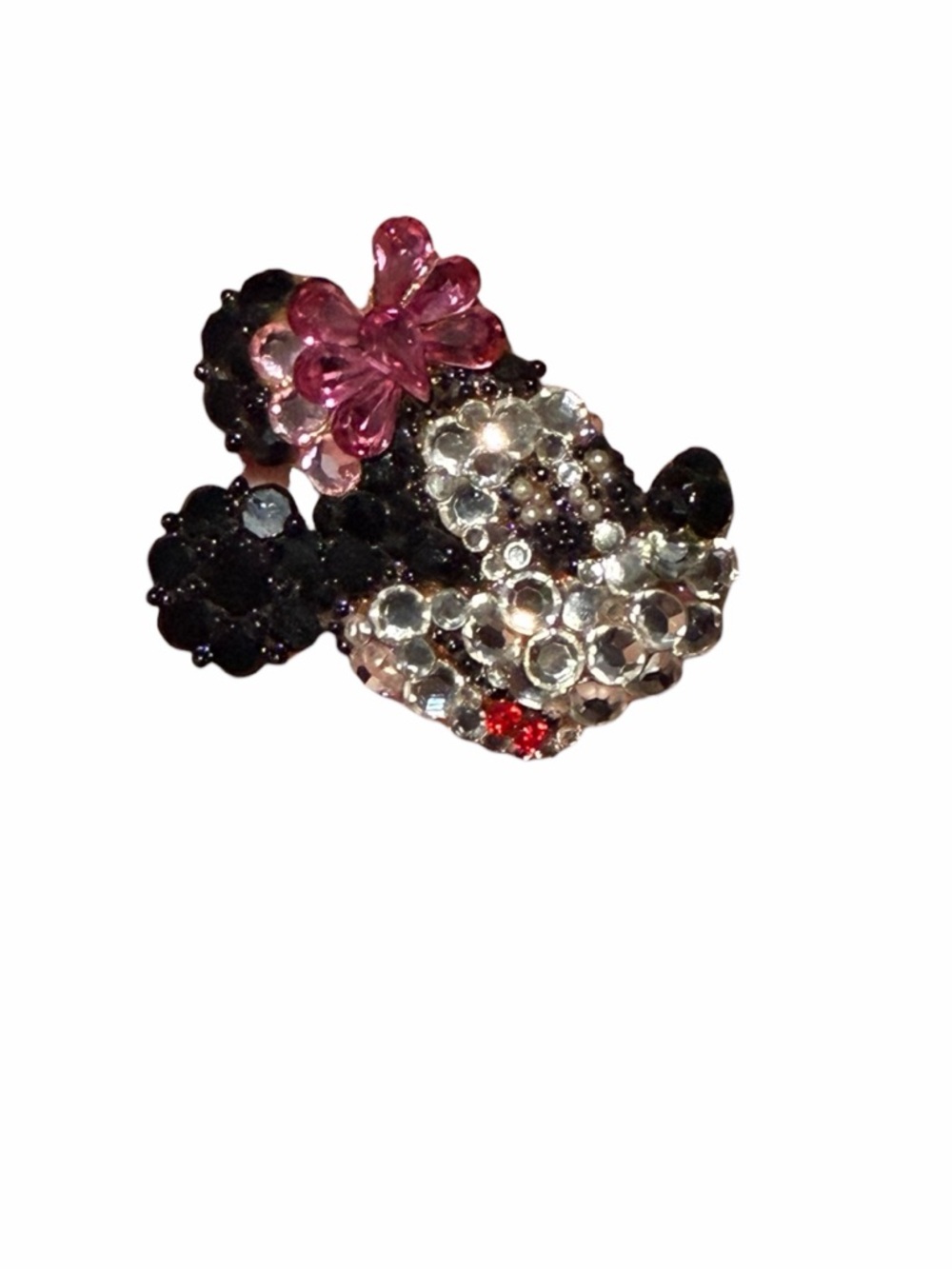 VTG 80s Wendy Gell Minnie Mouse Jeweled Brooch Pin